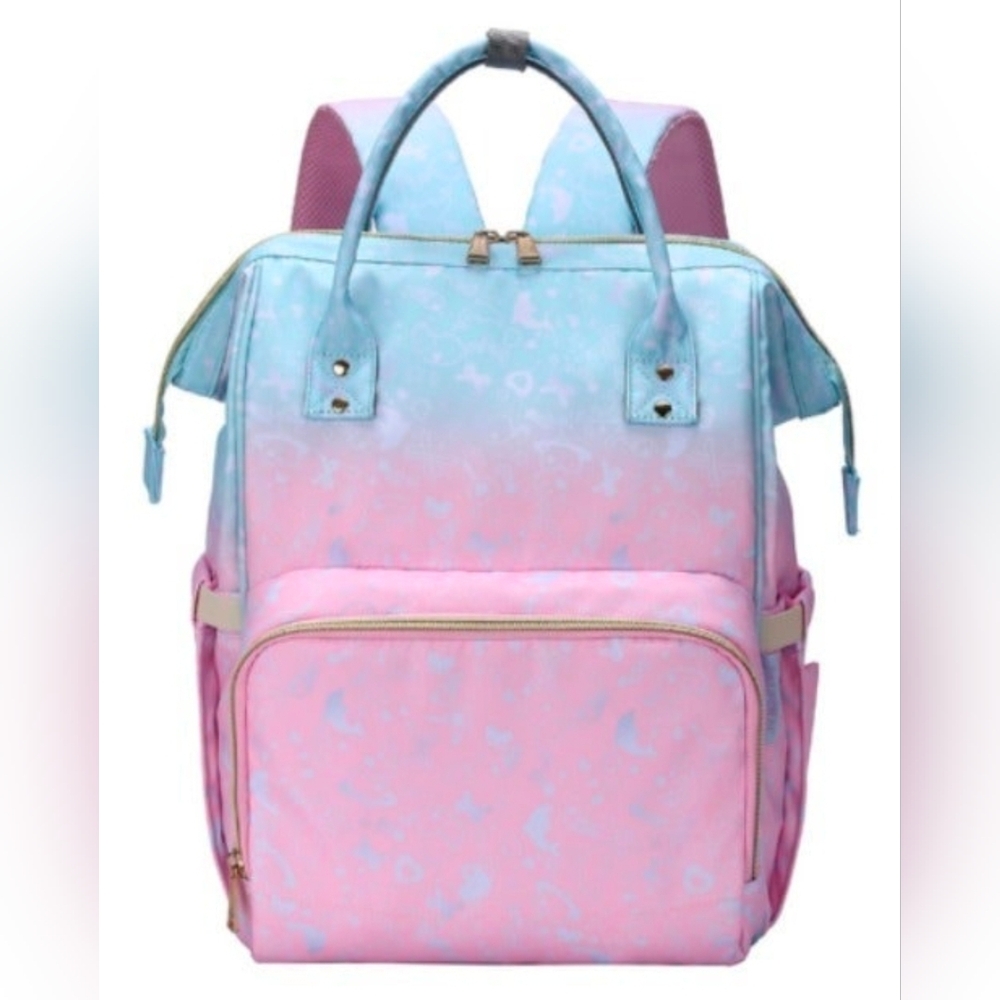 Diaper Bag, Durable Waterproof Travel Maternity Backpack for MOM and DAD (Pink)